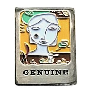 Starbucks Coffee Genuine Pin Employee Green Apron Award Modern Art Face Enamel